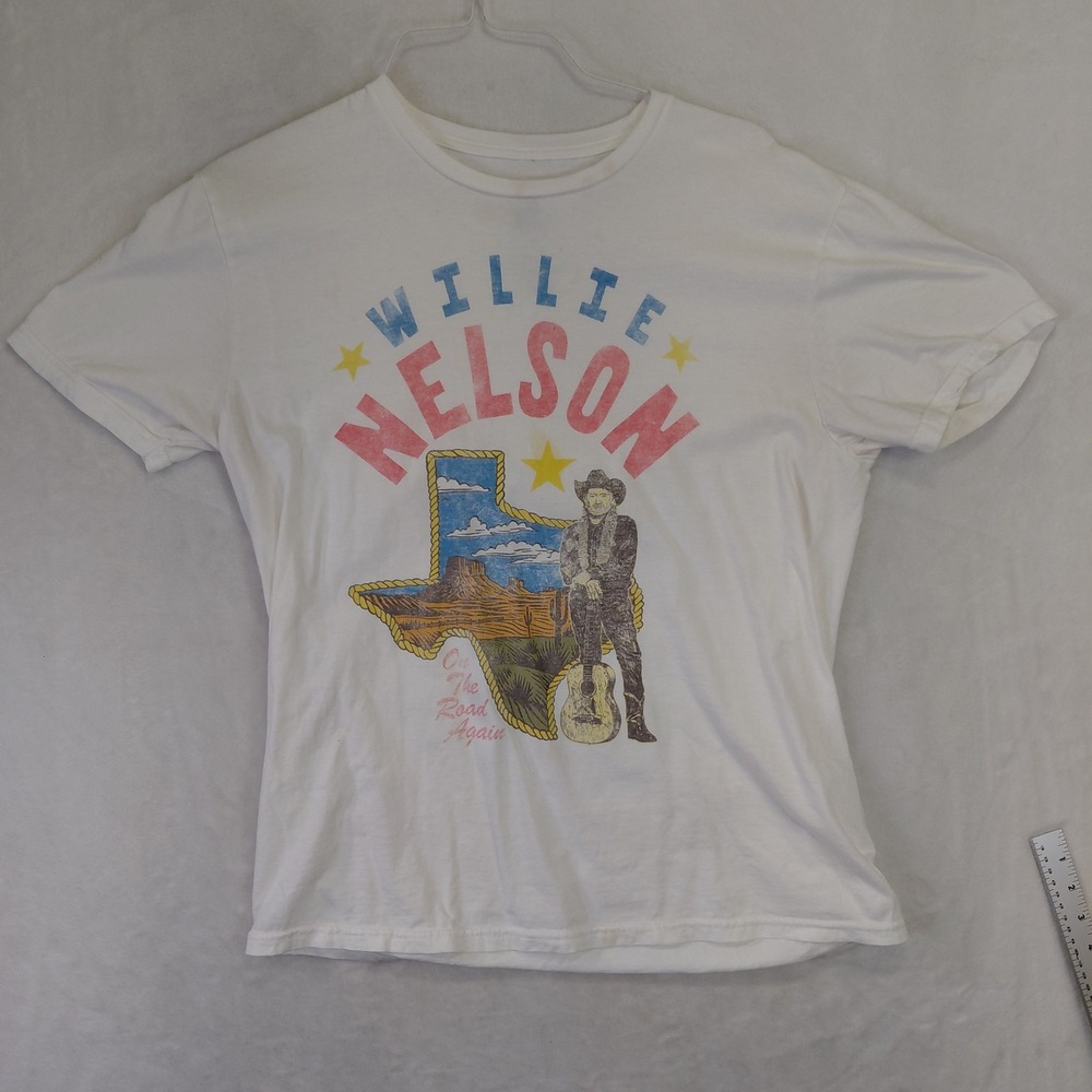 Zion Rootswear Willie Nelson Texas On The Road Again Graphic T-Shirt Mens Medium